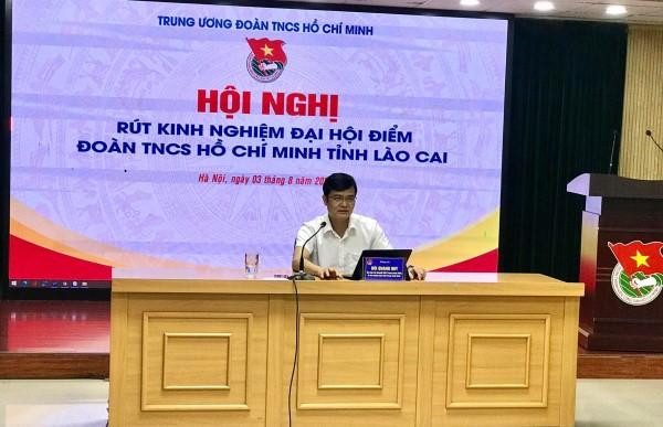 Đồng chí Bùi Quang Huy, Uỷ viên dự khuyết Trung ương Đảng, Bí thư thường trực Trung ương Đoàn chủ trì hội nghị.