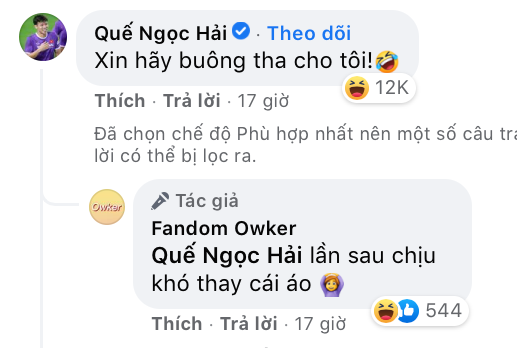 Hải Quế để lại bình luận xin được buông tha. Hải Quế để lại bình luận xin được buông tha.