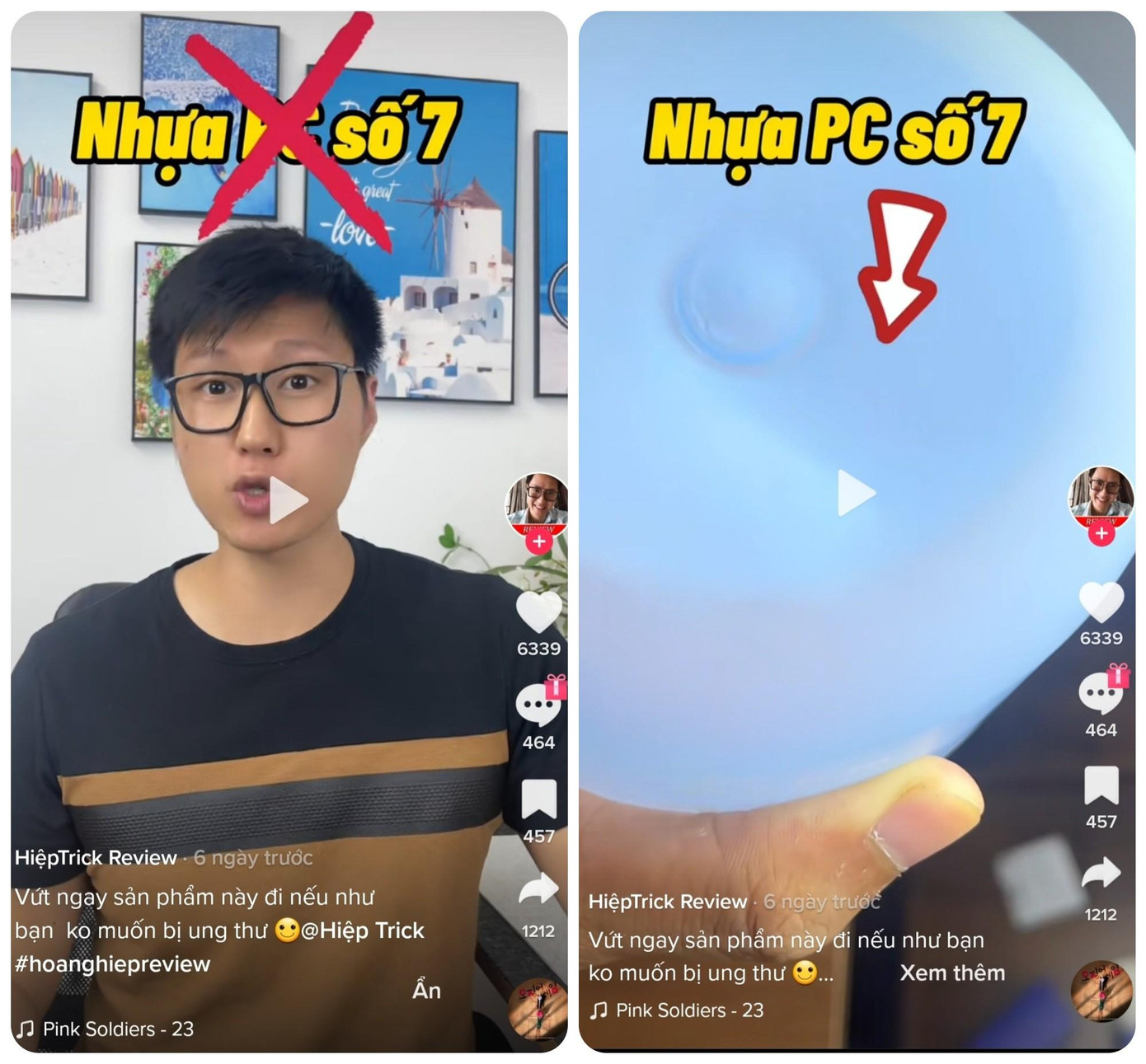 TikToker Hiệp Trick khuyên người dùng hãy bỏ ngay sản phẩm này nếu không muốn bị ung thư. (Nguồn: TikTok HiệpTrick Review)