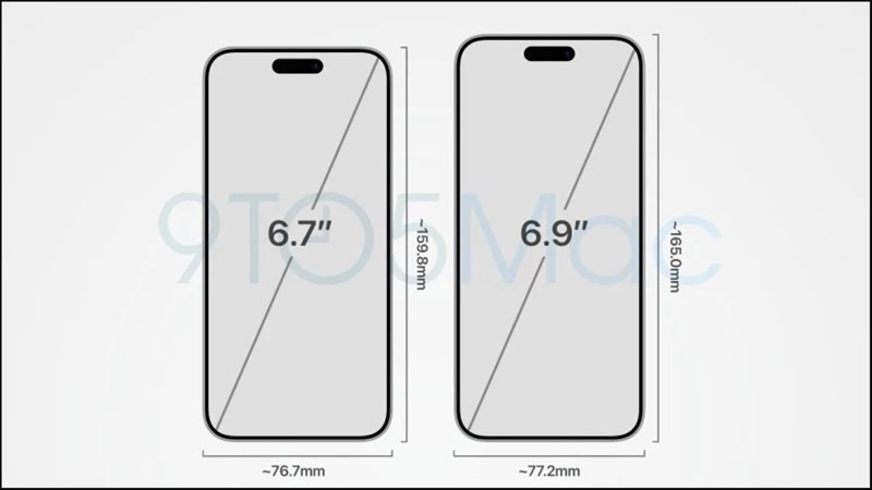 Ảnh CAD được cho là của iPhone 15 Pro và iPhone 16 Ultra. (Ảnh: 9to5Mac)