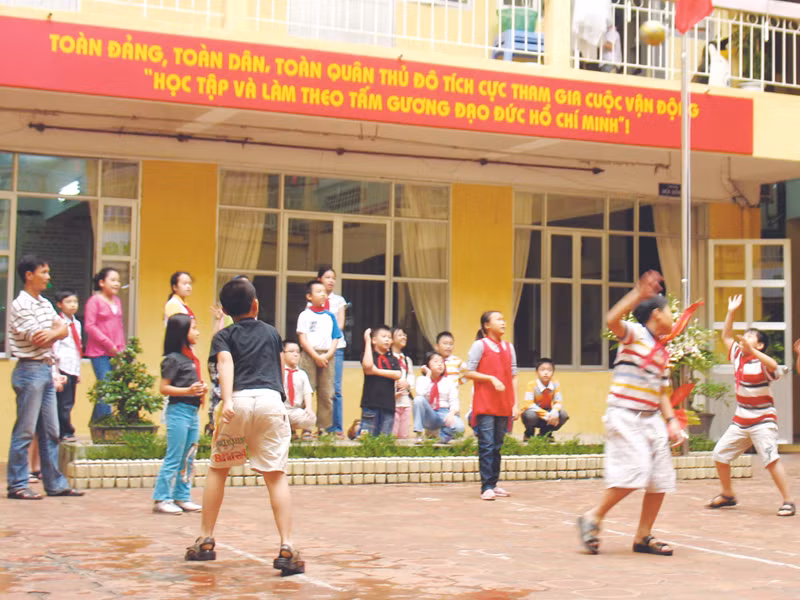Những trường có cơ sở vật chất tốt cũng là tiêu chí để phụ huynh lựa chọn. Ảnh chụp tại trường Tiểu học Thăng Long
