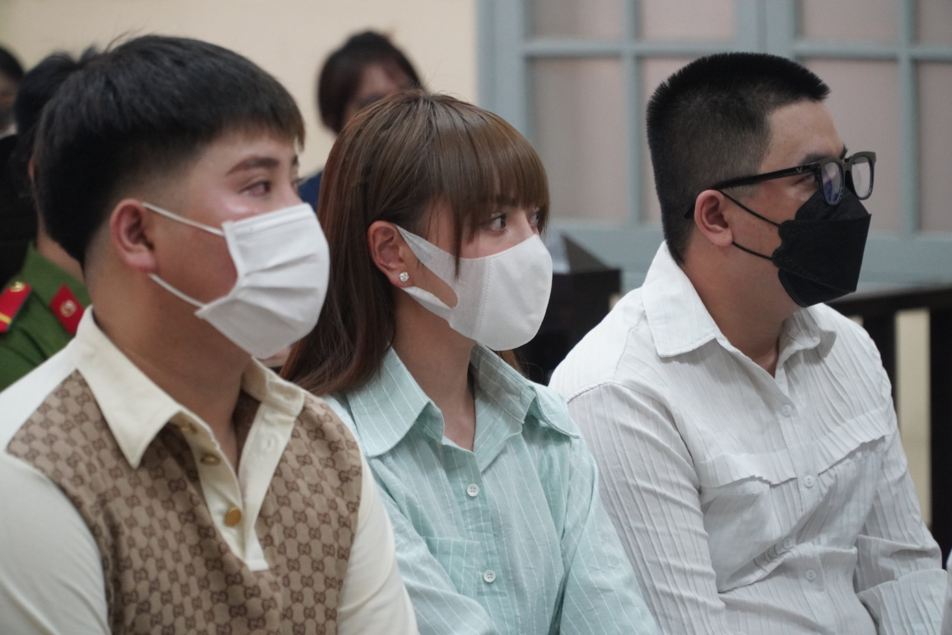 Các bị cáo tại phiên tòa.