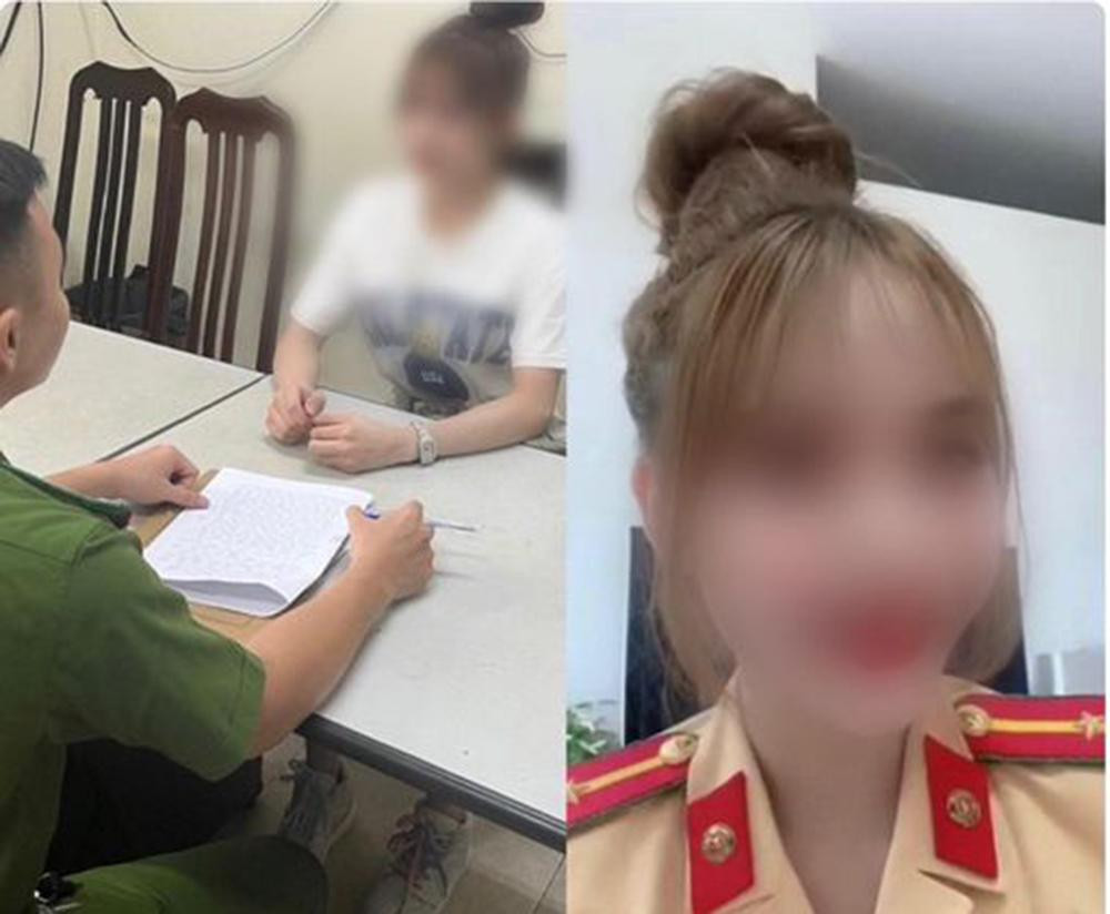 Hình ảnh H. làm việc tại cơ quan công an.