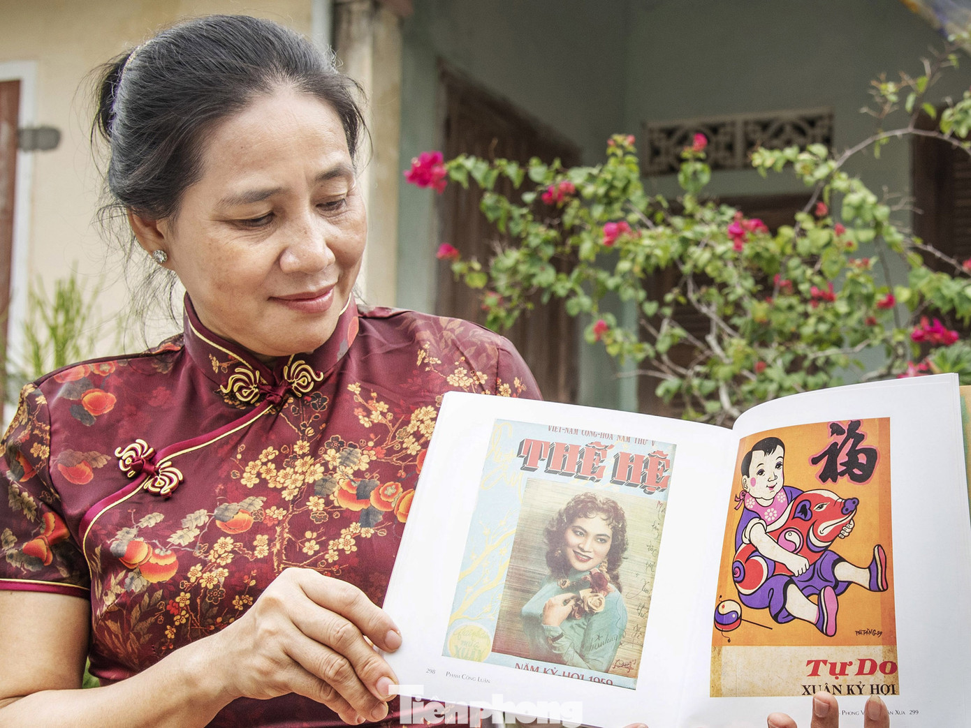 Chân dung phụ nữ thập niên 1950 trong tập sách Sài Gòn phong vị báo xuân xưa của nhà báo Phạm Công Luận, nguyên phóng viên báo Sinh viên Việt Nam, Hoa Học Trò. Ảnh: Văn Chương.