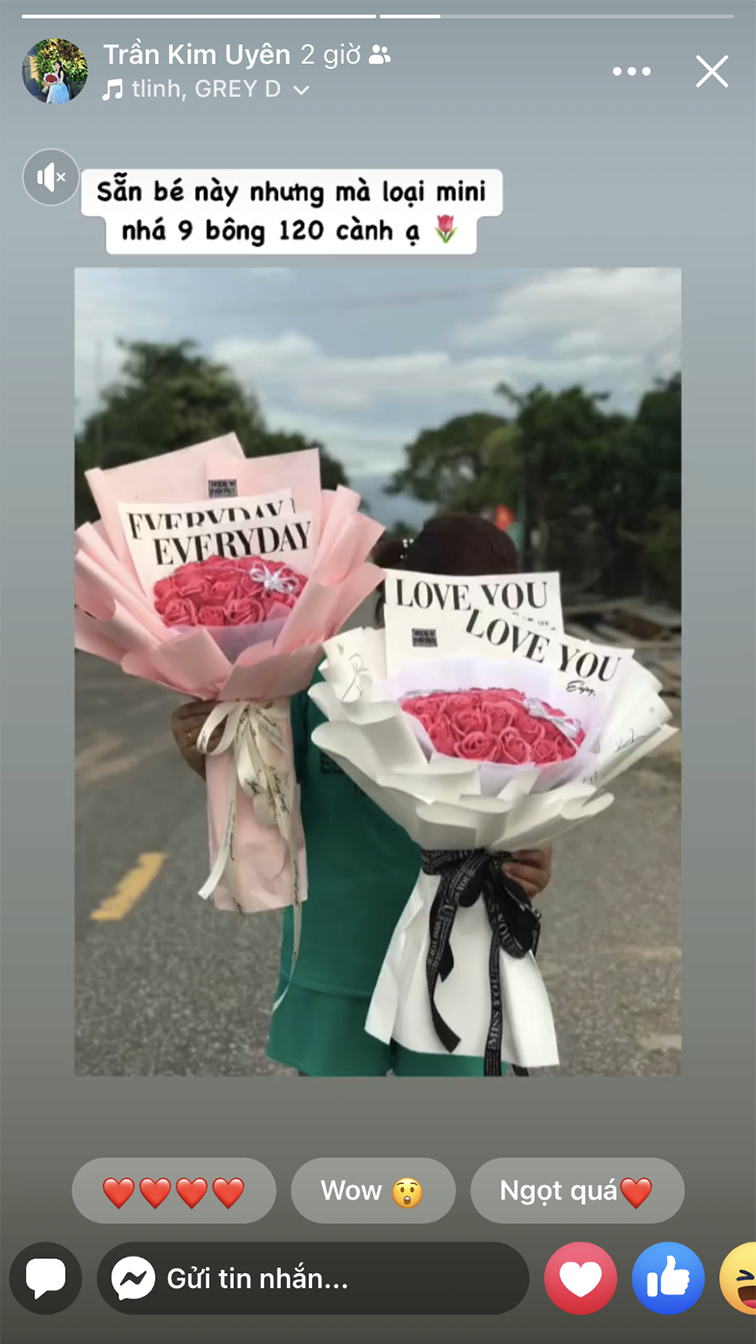 Trang bán quà Valentine dễ thương của nữ sinh lớp 12. - Ảnh NVCC