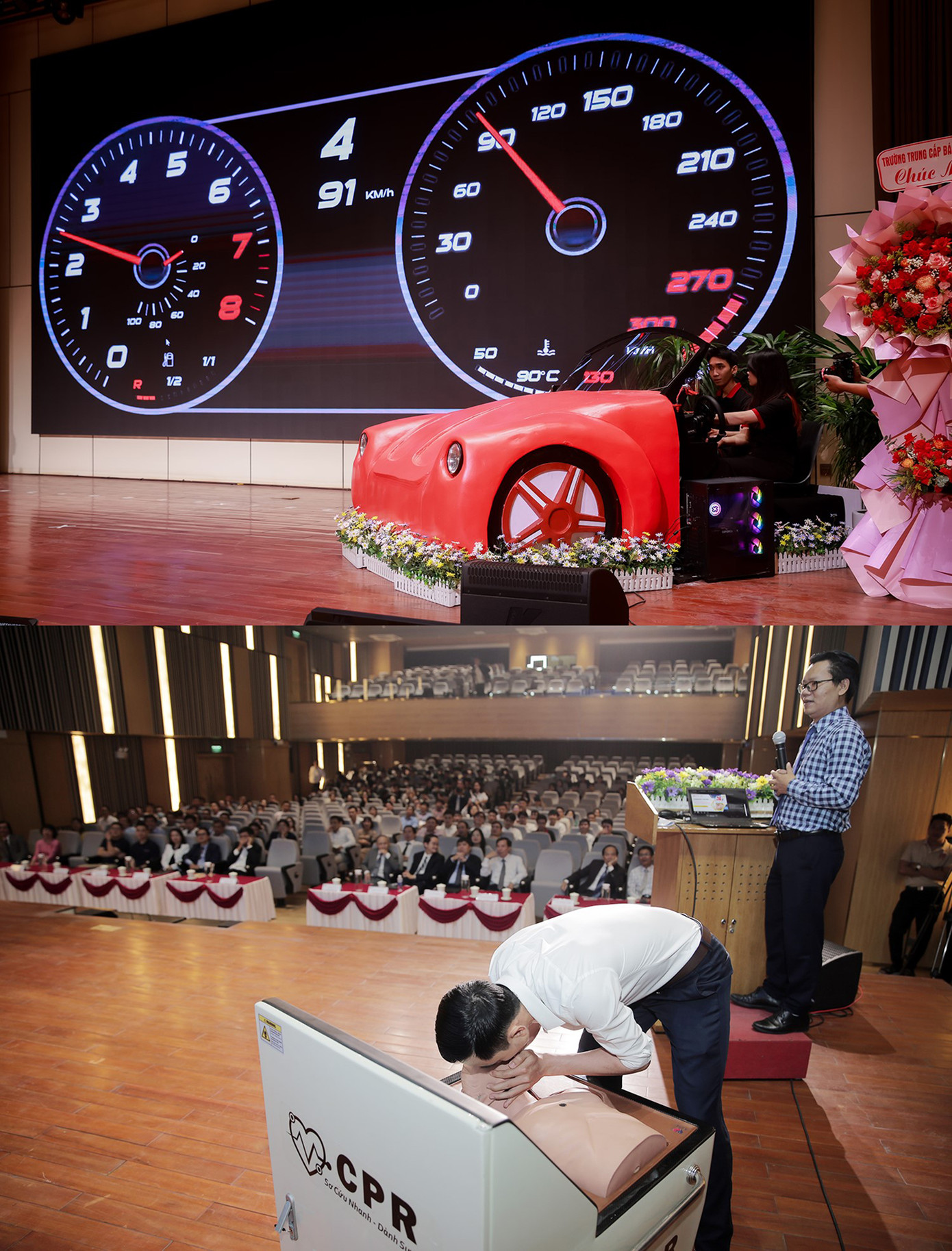 Sản phẩm “Mô phỏng và Tương tác Toàn diện trong đào tạo Kỹ thuật Ô tô Thông minh” và máy eCPR - Máy Hỗ trợ Huấn luyện Kỹ năng Hồi sinh Tim phổi của DTU