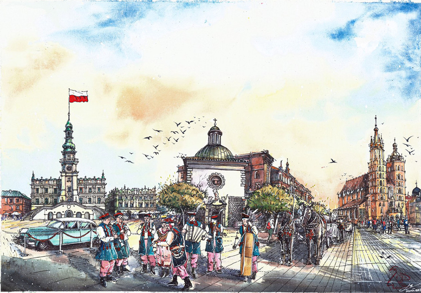 Sinh viên Nguyễn Anh Tài trực tiếp vẽ demo (bức tranh bên trái ảnh trên) cùng tác phẩm “Du ngoạn Ba Lan” đã giành giải Khuyến khích Sinh viên Nguyễn Anh Tài trực tiếp vẽ demo (bức tranh bên trái ảnh trên) cùng tác phẩm “Du ngoạn Ba Lan” đã giành giải Khuyến khích