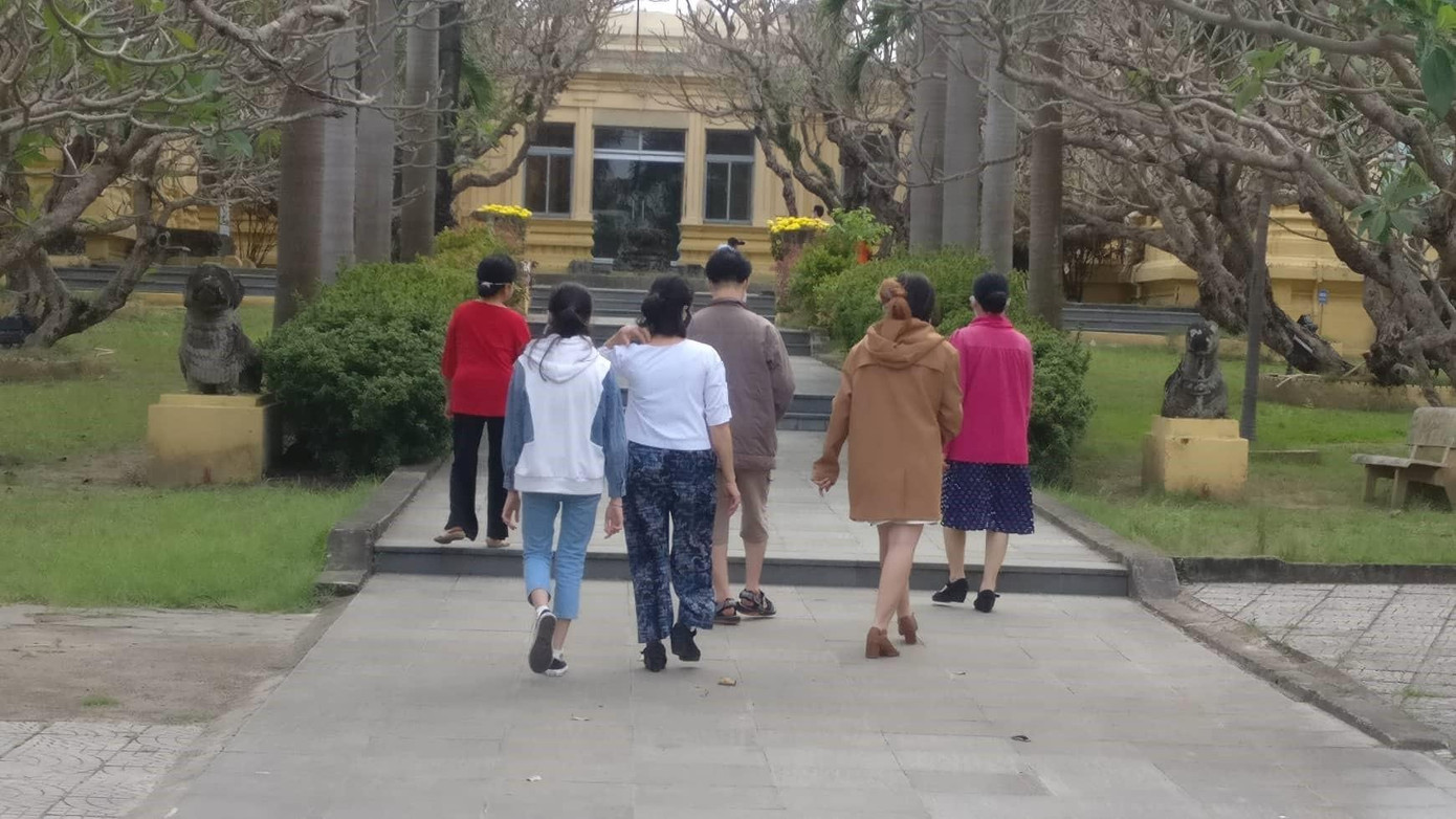 Bảo tàng điêu khắc Chăm Đà Nẵng lượng khách thăm quan cũng đông dần - ảnh Kim Ngân