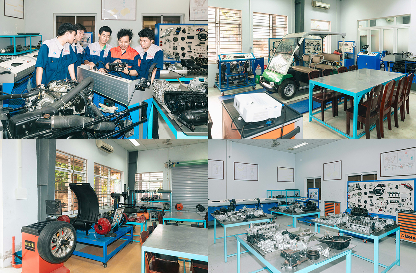 Xưởng Thực hành Ôtô của ĐH Duy Tân với đầy đủ các thiết bị hiện đại cho sinh viên học tập Xưởng Thực hành Ôtô của ĐH Duy Tân với đầy đủ các thiết bị hiện đại cho sinh viên học tập