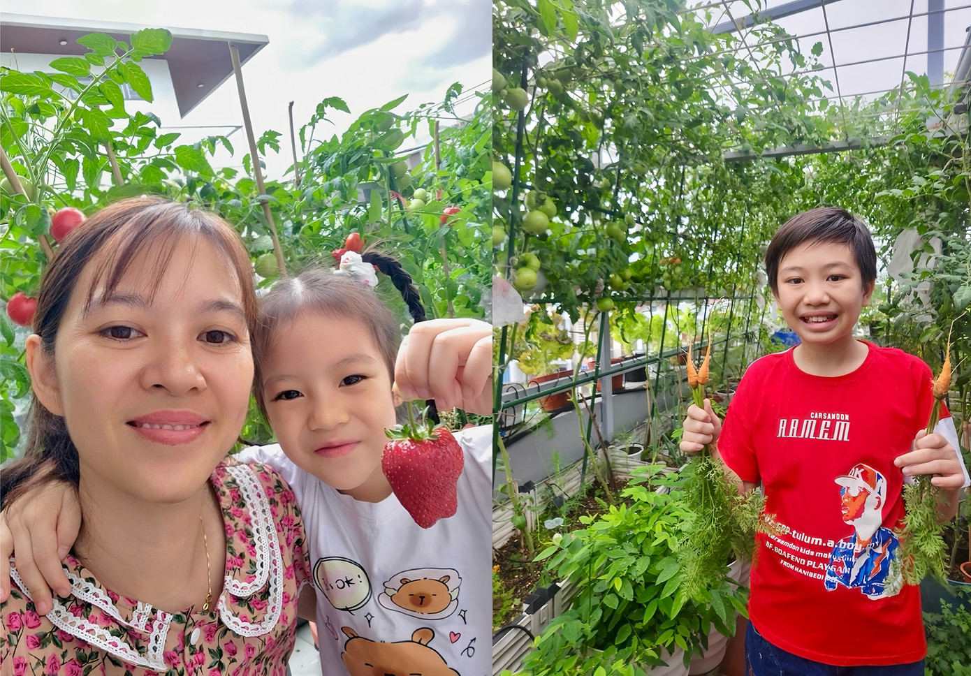 Những thực phẩm sạch từ vườn không chỉ làm bữa ăn ngon hơn mà còn thể hiện tình yêu sâu sắc của mẹ với các con. Ảnh: NVCC.