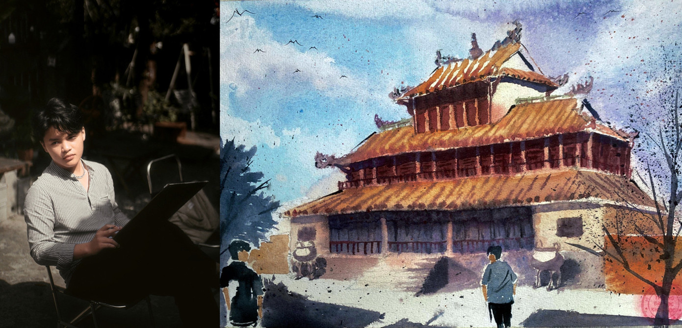 Sinh viên Bình An cùng tác phẩm “Về Huế”