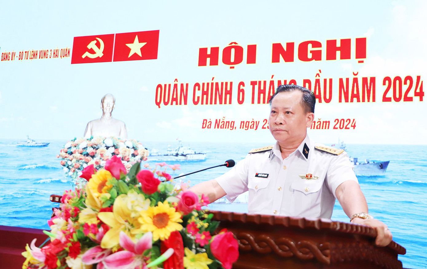 Đại tá Nguyễn Thiên Quân phát biểu kết luận hội nghị. Ảnh: Hoàng Diệu Đại tá Nguyễn Thiên Quân phát biểu kết luận hội nghị. Ảnh: Hoàng Diệu