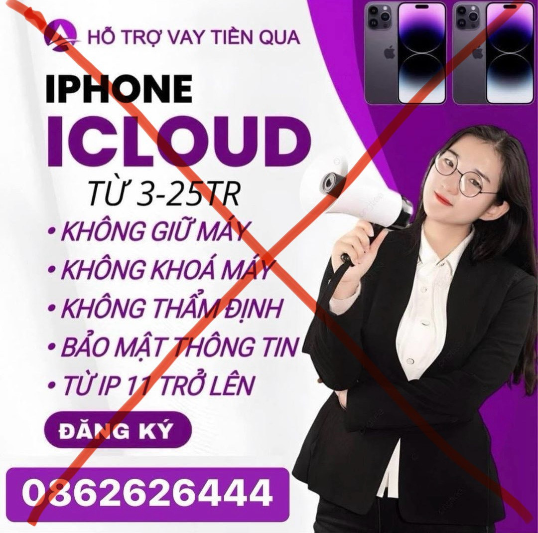 Các quảng cáo vay tiền qua iCloud. Các quảng cáo vay tiền qua iCloud.