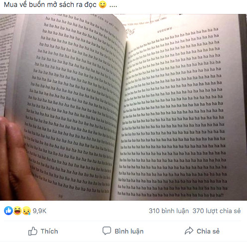 Ngã ngửa những trang sách chỉ một từ 'ha' ảnh 1