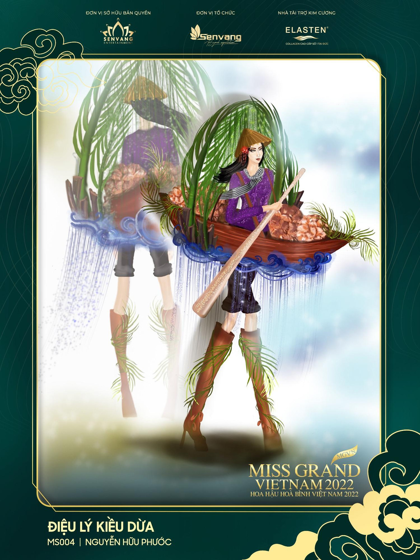 Tác phẩm "Điệu lý kiều dừa" lấy cảm hứng từ dừa nước, loại quả dân dã gắn liền với tuổi thơ sông nước.