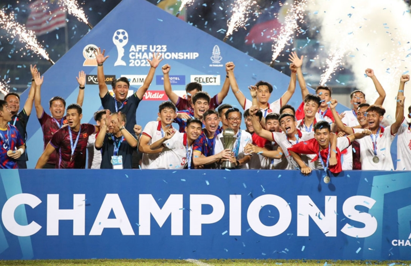 Đội tuyển U23 Việt Nam đã 2 lần vô địch giải U23 Đông Nam Á các năm 2022 và 2023 (ảnh Hải Hoàng)