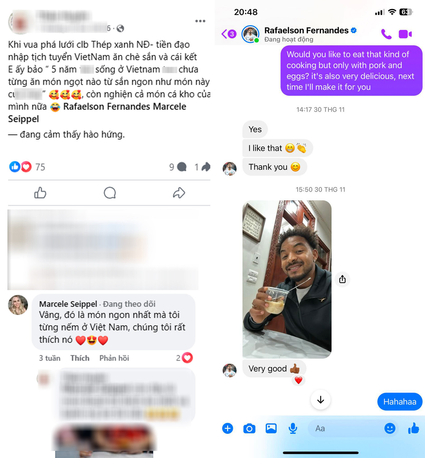 Cặp đôi gửi phản hồi tới chị Huyên, khen món chè sắn rất ngon. Cặp đôi gửi phản hồi tới chị Huyên, khen món chè sắn rất ngon.