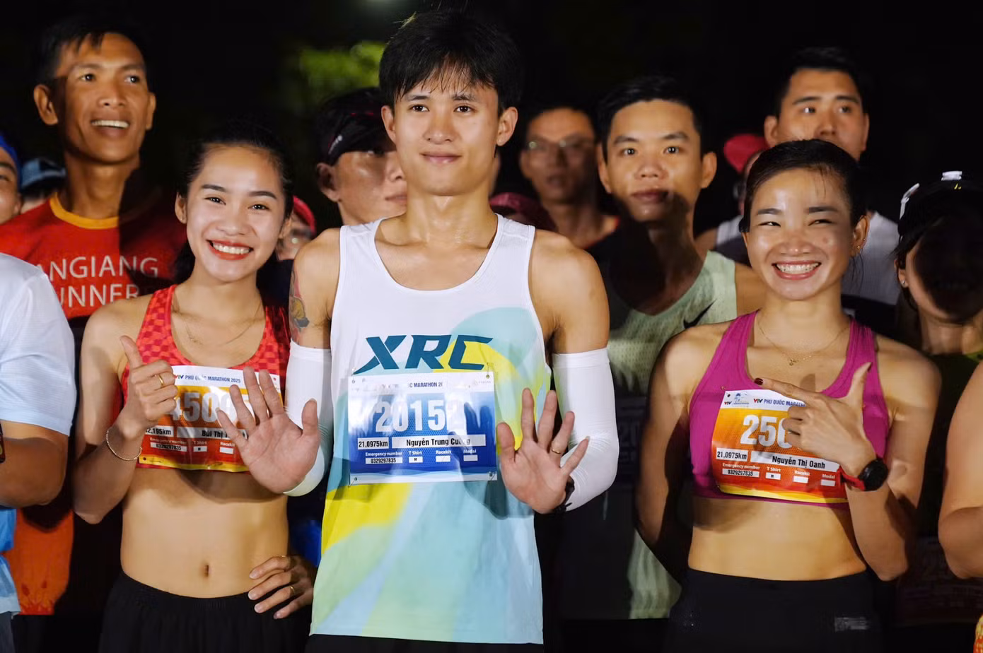 Các ngôi sao điền kinh Việt Nam dự VTV Phú Quốc 2025 ngày 6/4 (ảnh Hiển Hiển)