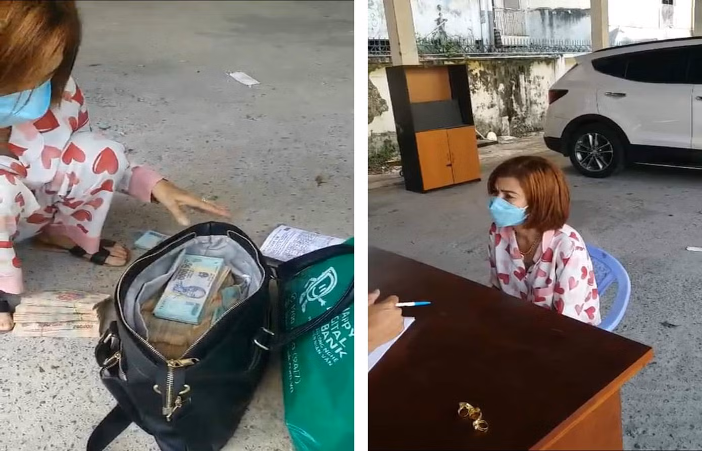 Công an lấy lời khai Trần Thị Anh. Công an lấy lời khai Trần Thị Anh.