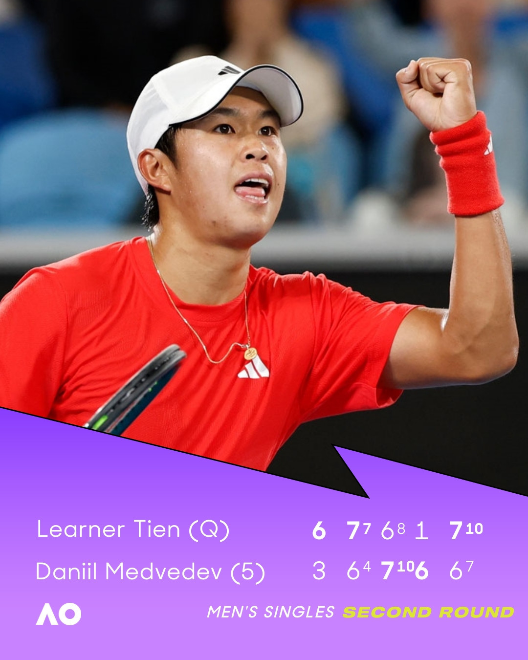 Learner Tien bất ngờ đánh bại Danill Medvedev. Learner Tien bất ngờ đánh bại Danill Medvedev.