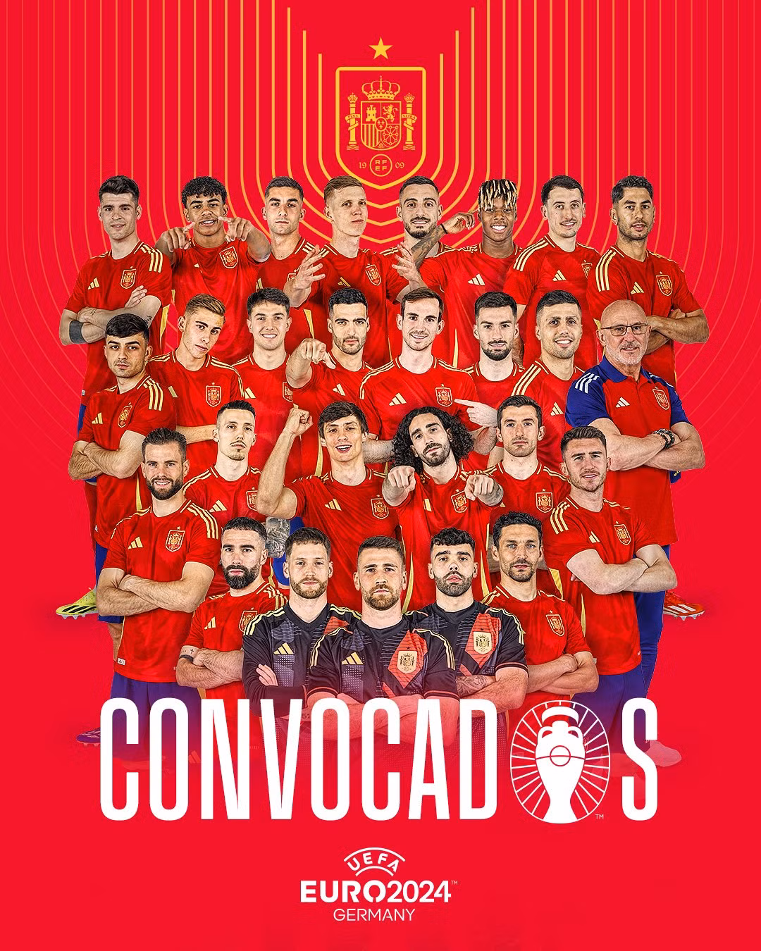 26 cầu thủ Tây Ban Nha lọt vào danh sách chính thức tham dự VCK EURO 2024.