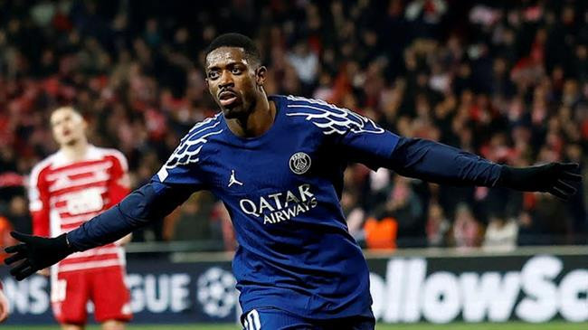 Dembele hủy diệt Brest với một cú đúp.