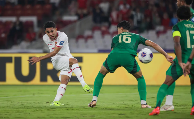 Marselino Ferdinan lập cú đúp trong trận đấu với Saudi Arabia.