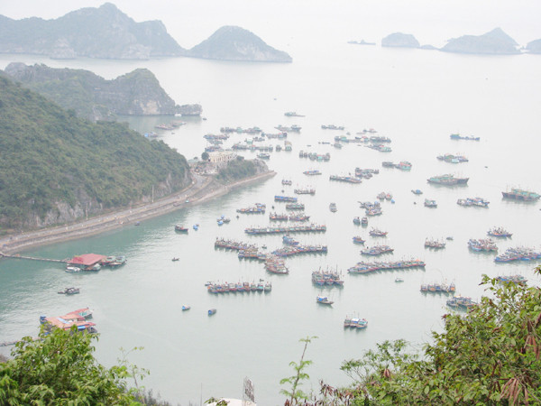 Từ siêu pháo phóng tầm mắt bao quát cửa biển Hải Phòng Ảnh: lam khê