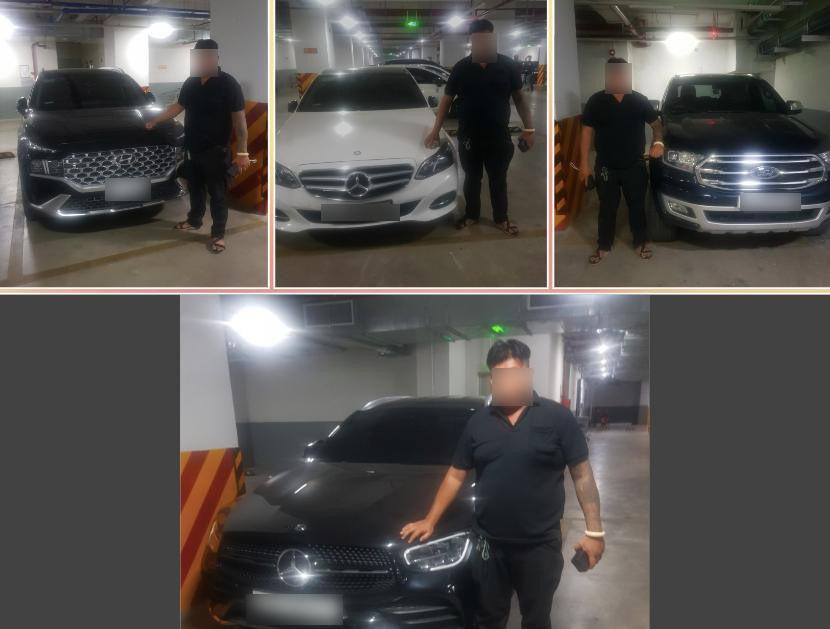 Công an đã thu hồi được 4 xe ô tô bị đối tượng Phạm Hồng Cẩm mang đi cầm cố. Công an đã thu hồi được 4 xe ô tô bị đối tượng Phạm Hồng Cẩm mang đi cầm cố.