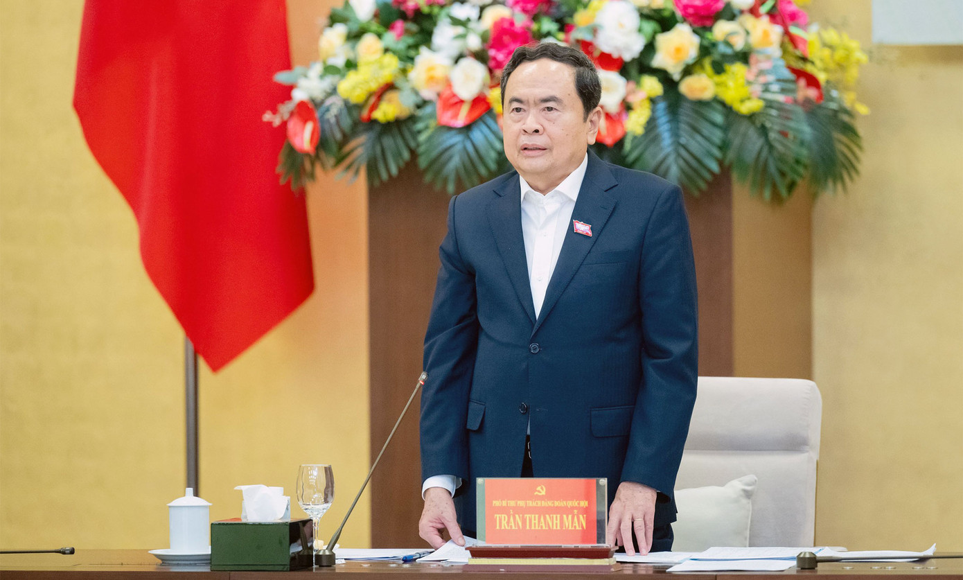 Phó Chủ tịch Thường trực Quốc hội Trần Thanh Mẫn phát biểu tại Hội nghị. Ảnh: Lâm Hiển