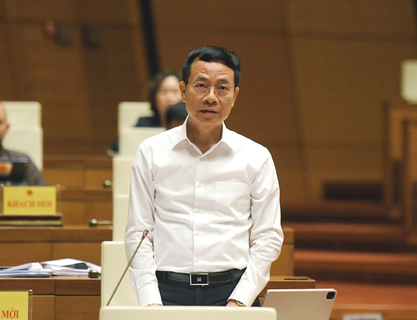 Bộ trưởng Bộ TT&TT Nguyễn Mạnh Hùng. Ảnh Như Ý Bộ trưởng Bộ TT&TT Nguyễn Mạnh Hùng. Ảnh Như Ý