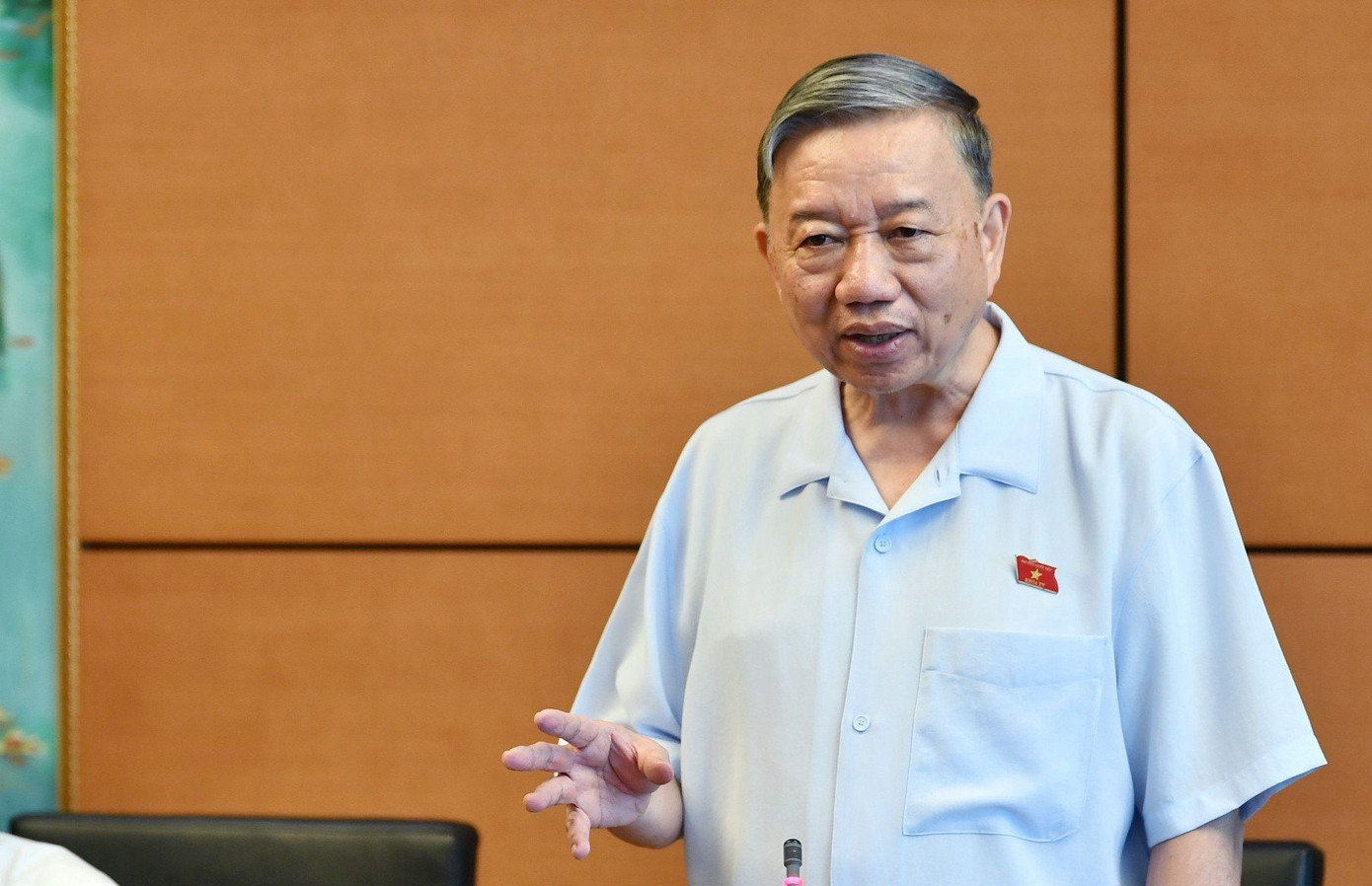 Chủ tịch nước Tô Lâm phát biểu tại phiên thảo luận tổ. Ảnh: Như Ý