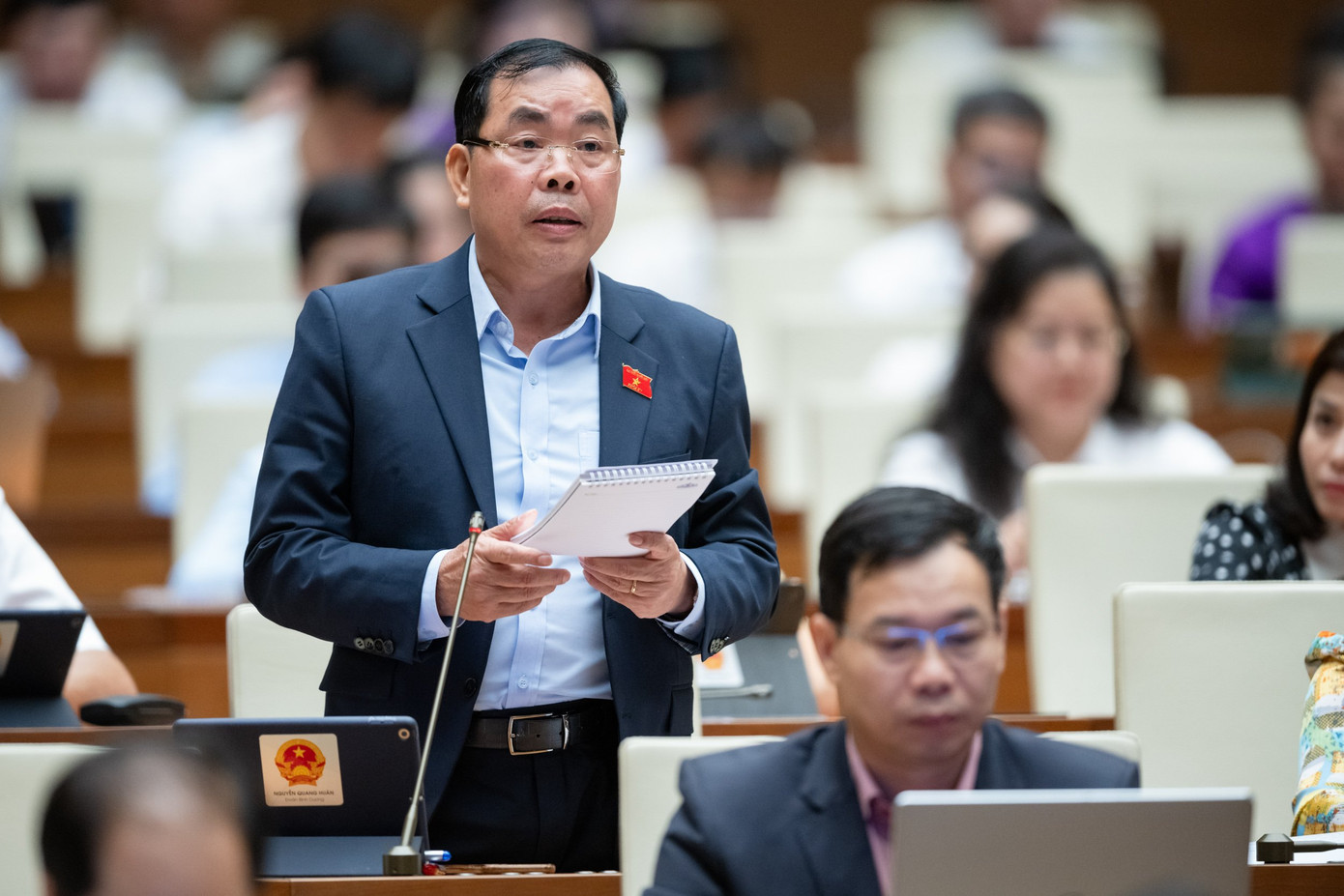 Đại biểu Nguyễn Quang Huân (đoàn Bình Dương). Ảnh Như Ý