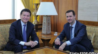 Cuộc gặp mặt của tổng thống Bashar al-Assad và Kirsan Ilyumzhinov, ông K. Ilyumzhinov hiện đã hồi hưu và phụ trách một ngôi chùa Phật giáo ở quê hương.