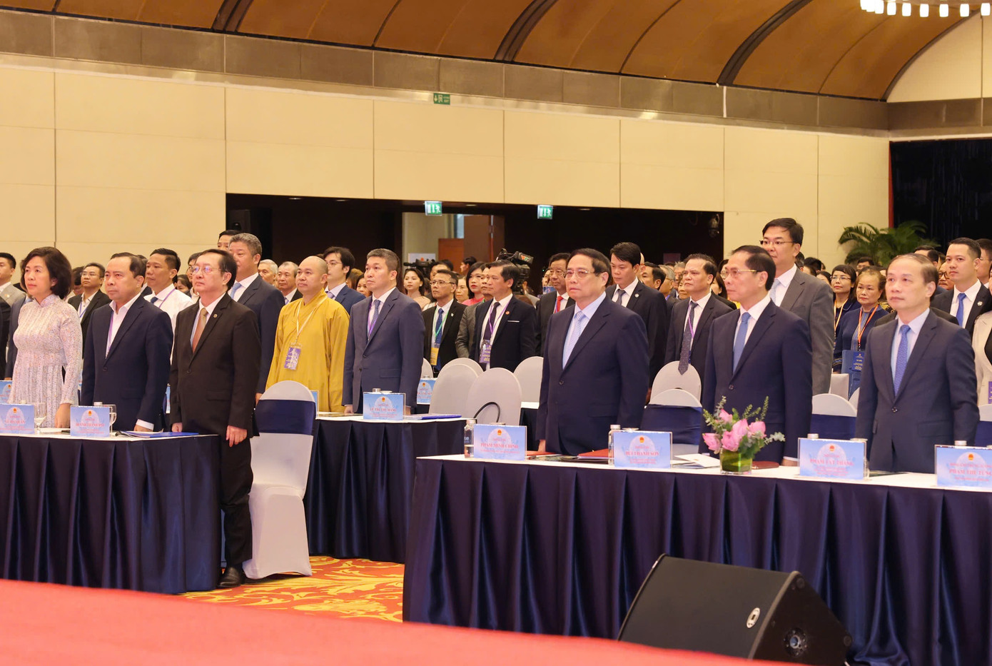 Thủ tướng Phạm Minh Chính dự Hội nghị người Việt Nam ở nước ngoài trên toàn thế giới lần thứ tư. (Ảnh: Nhật Minh)