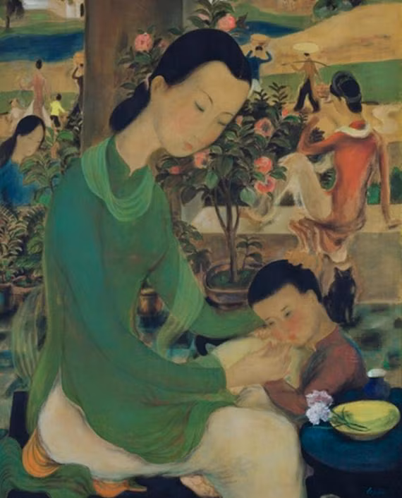 Bức "Family Life" của Lê Phổ có giá 1.1 triệu USD Bức "Family Life" của Lê Phổ có giá 1.1 triệu USD