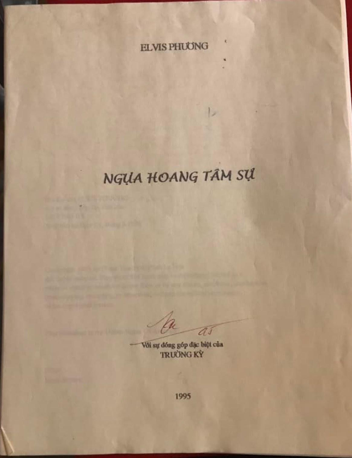 Bản thảo cuốn hồi ký năm 1995 (Ảnh NVCC)