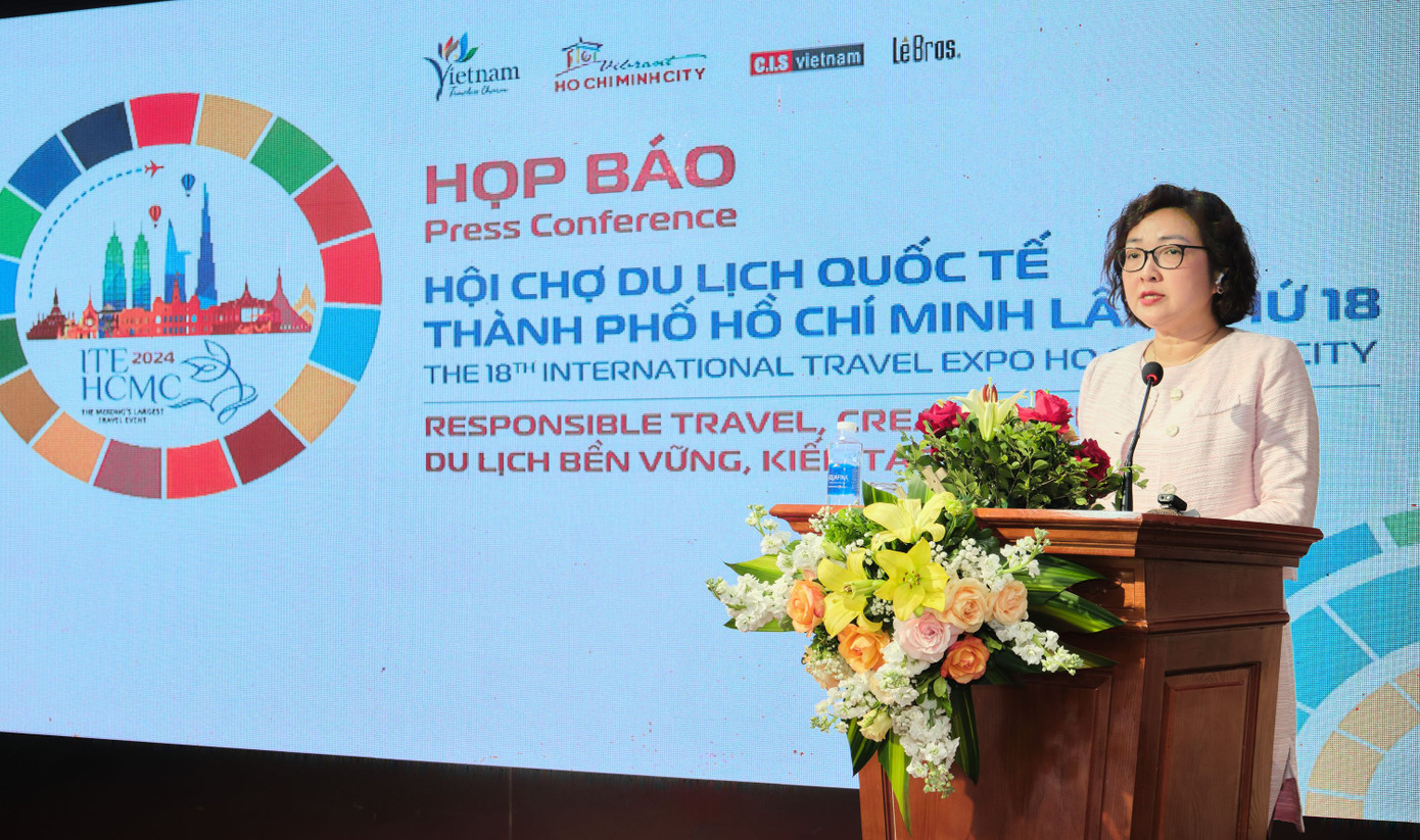 Bà Bùi Thị Ngọc Hiếu - Phó giám đốc Sở Du lịch TPHCM - khẳng định sự mở rộng về quy mô của ITE HCMC 2024.