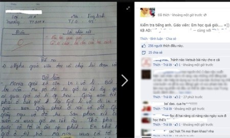 Bị 0 điểm nhưng bài kiểm tra tiếng Anh này lại được cô giáo khen thật lạ.