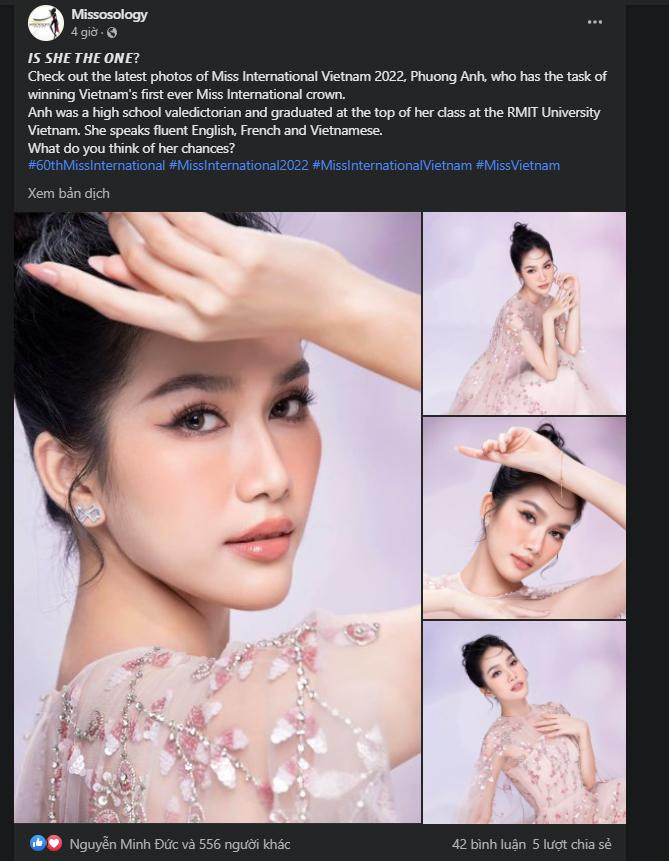 Trang chủ Miss International và chuyên trang sắc đẹp Missosology đăng tải bộ ảnh của Á hậu Phương Anh chụp cùng Hoa hậu Quốc tế 2019 Sireethorn Leearamwat. Trang chủ Miss International và chuyên trang sắc đẹp Missosology đăng tải bộ ảnh của Á hậu Phương Anh chụp cùng Hoa hậu Quốc tế 2019 Sireethorn Leearamwat.