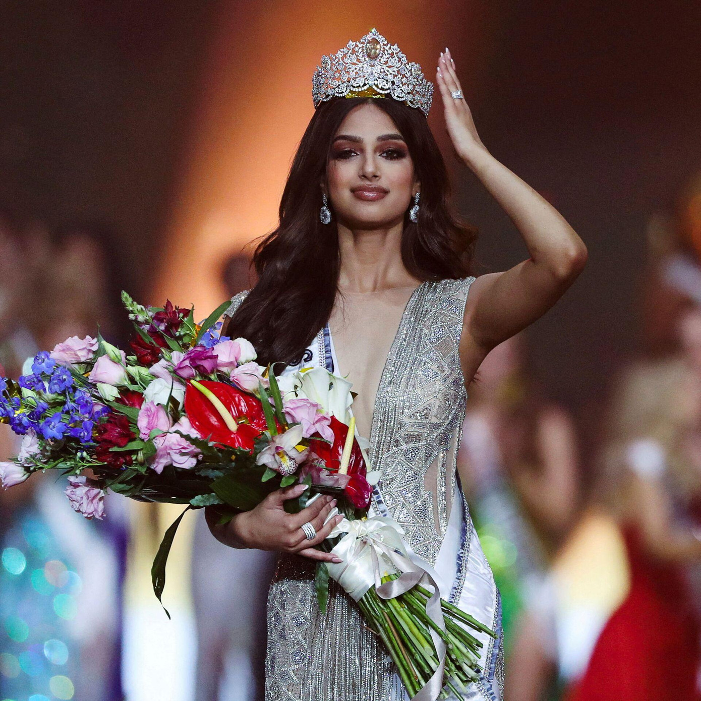 Lọt vào top 5 của cuộc bầu chọn còn có một mỹ nhân sừng sỏ khác đó là Hoa hậu Hoàn vũ 2021 Harnaaz Sandhu.