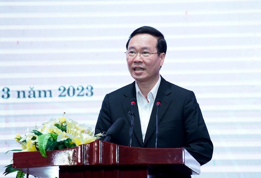 Chủ tịch nước Võ Văn Thưởng phát biểu tại buổi họp mặt truyền thống cựu cán bộ Đoàn các thời kỳ. Ảnh: Bảo Anh Chủ tịch nước Võ Văn Thưởng phát biểu tại buổi họp mặt truyền thống cựu cán bộ Đoàn các thời kỳ. Ảnh: Bảo Anh