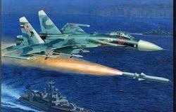 Máy bay Su-27 phóng tên lửa diệt hạm Yakhont
