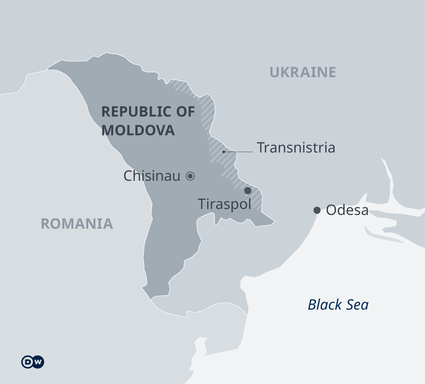 Ukraine, Moldova và Romania. Đồ họa: DW Ukraine, Moldova và Romania. Đồ họa: DW