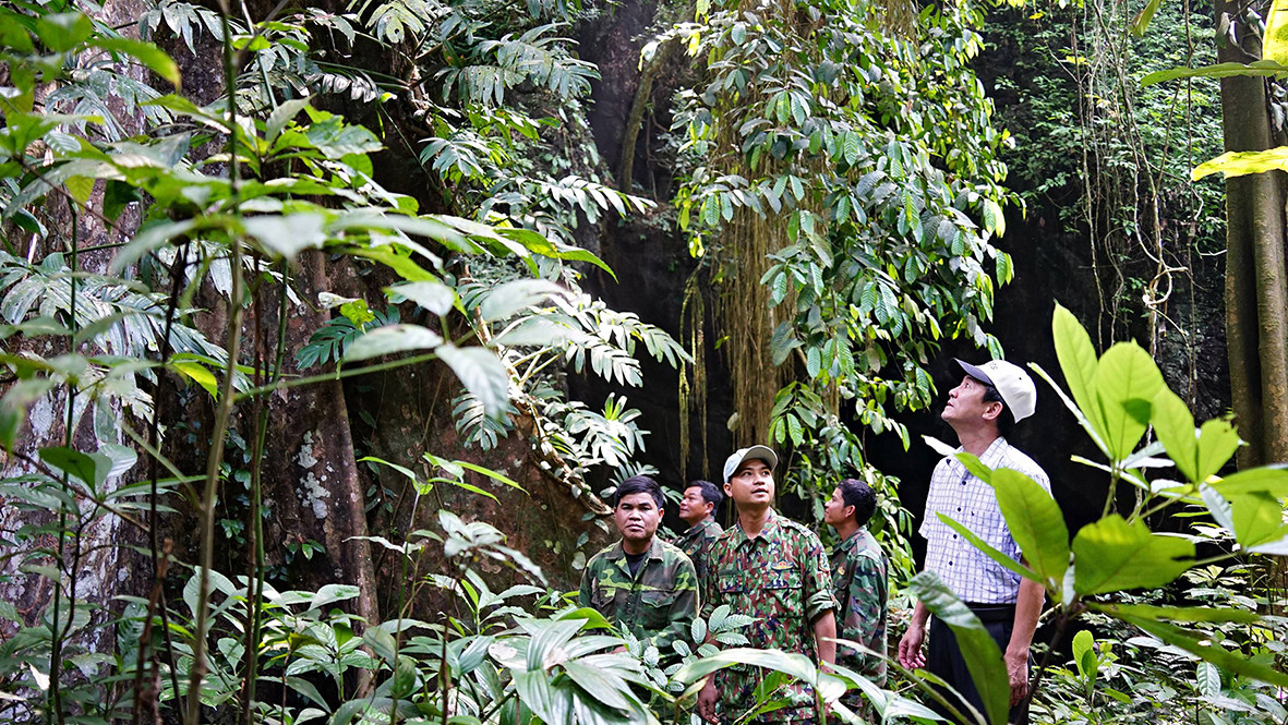 Cán bộ, viên chức Ban quản lý Rừng đặc dụng tỉnh Quảng Trị tuần tra bảo vệ rừng. Ảnh: Lê An Cán bộ, viên chức Ban quản lý Rừng đặc dụng tỉnh Quảng Trị tuần tra bảo vệ rừng. Ảnh: Lê An