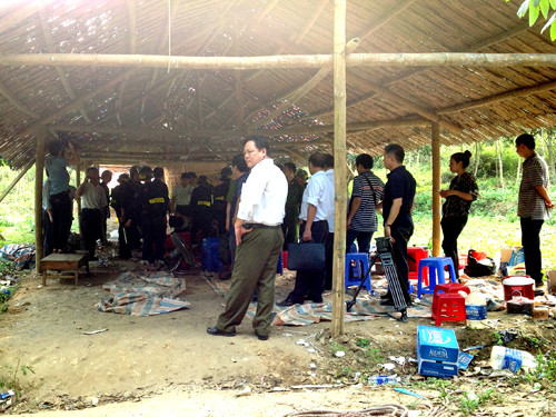 Toàn cảnh sới bạc trên nũi Võng (thuộc xã Hòa Sơn, Lương Sơn, Hòa Bình), giáp ranh với huyện Quốc Oai (Hà Nội)