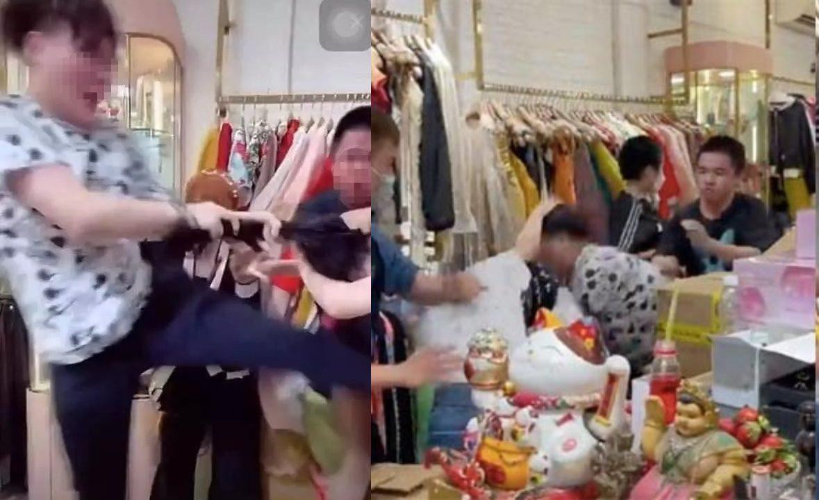 Hình ảnh chị Khanh bị nhóm người ở cửa hàng Nguyễn Xuân Hương Trang (Trang Nemo) hành hung. Hình ảnh chị Khanh bị nhóm người ở cửa hàng Nguyễn Xuân Hương Trang (Trang Nemo) hành hung.