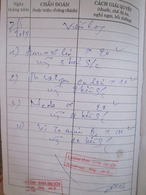 Đơn thuốc viêm họng được vị Phó giám đốc Bệnh viện Đa khoa Bỉm Sơn khẳng định không ảnh hưởng đến sức khỏe cháu N. cùng thai nhi