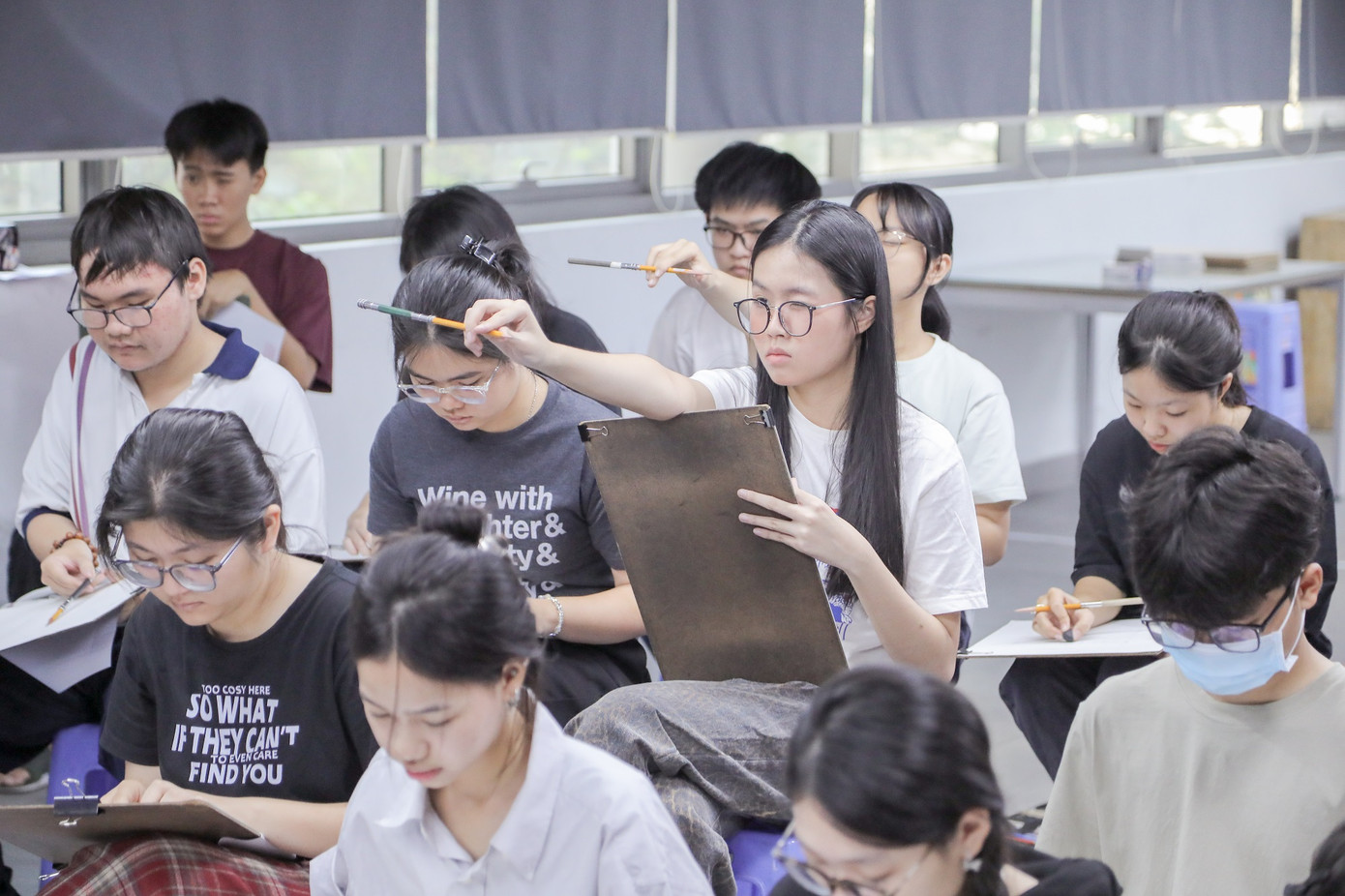 Thí sinh tham gia kỳ thi năng khiếu tại Trường ĐH Văn Lang