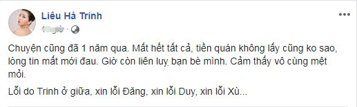 Cũng là nạn nhân, Liêu Hà Trinh vẫn xin lỗi Quang Đăng vì tình cũ lừa ảnh 1